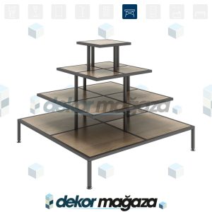 OXO 17 Clothing Store Table with Shelf - Image 1