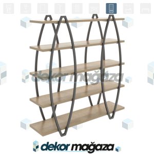 EXE 5 - Endüstriyel, Teşhir Rafı, Kitaplık - Görsel 1