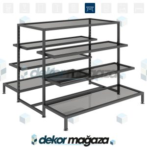 OXO 2 - Ürün Teşhir Masası, Cam, 4 Katlı - Görsel 1