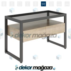 OXO 22 - Ürün Teşhir Masası, Ahşap & Cam - Görsel 1