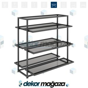 OXO 3 - Ürün Teşhir Masası, Cam, 4 Katlı - Görsel 1