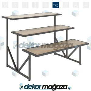 OXO 6 - Ürün Teşhir Masası, Ahşap, 4 Katlı - Görsel 1