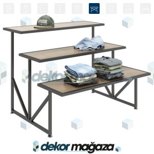 OXO 6 - Ürün Teşhir Masası, Ahşap, 4 Katlı - Görsel 2